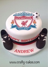Football cake with boots